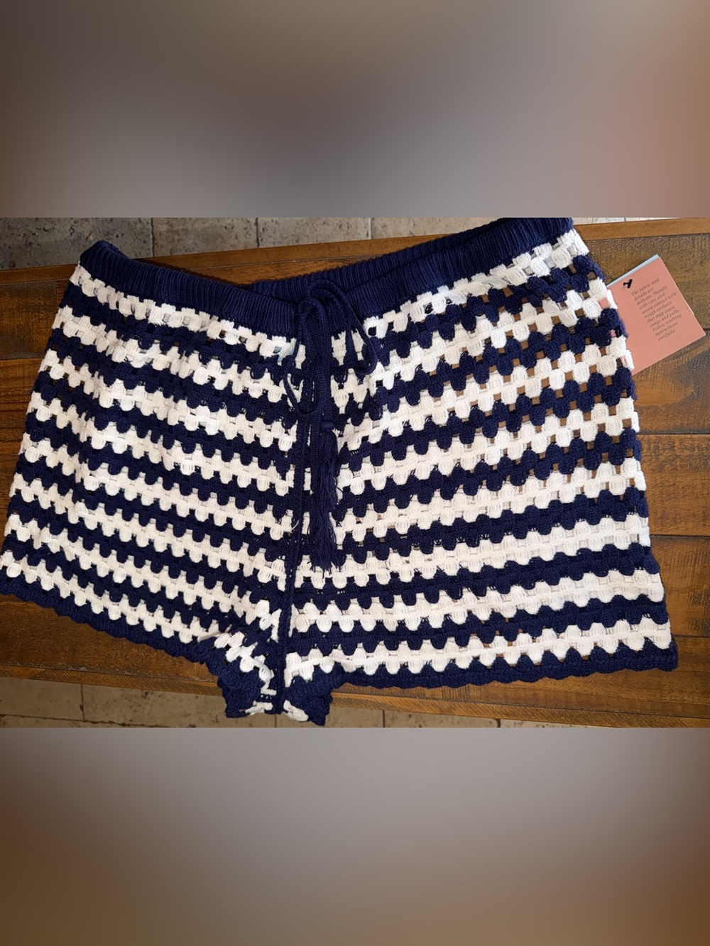 Target Navy and White Crochet Swim Shorts